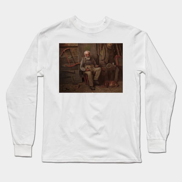 Boat Builder by John George Brown Long Sleeve T-Shirt by Classic Art Stall